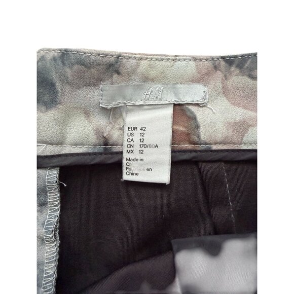 H&M Grayscale Floral Pencil Skirt Size US 12 - Picture 2 of 8